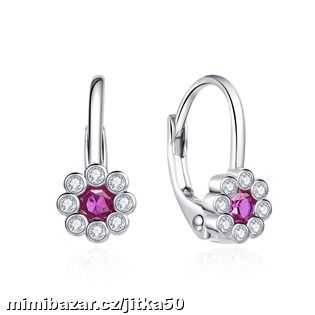 Stříbrné dívčí náušnice kytičky