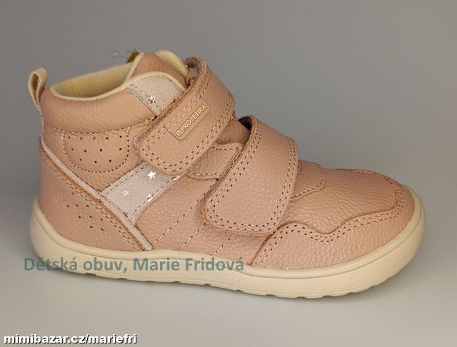 Celoroční kožená barefoot obuv Protetika TIRA pink