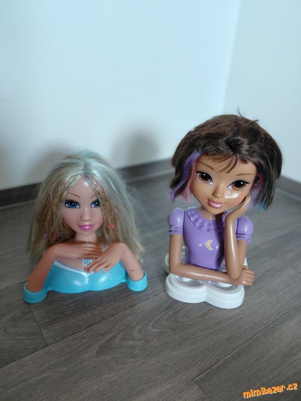 2x česací hlava-panenka