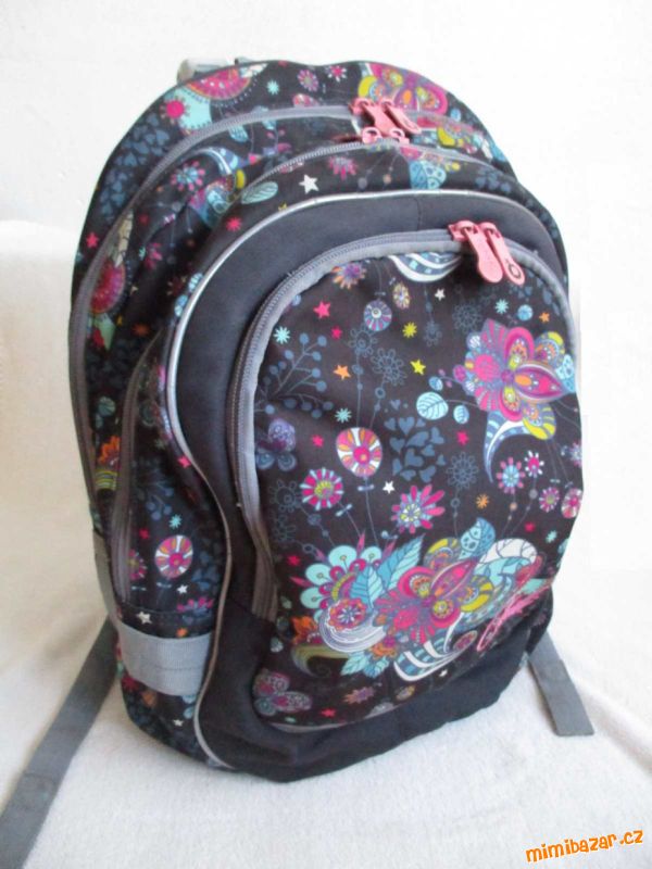 Dívčí školní batoh květovaný Topgal