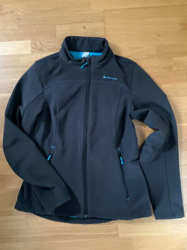 Bunda softsheelová šedá tyrkysová