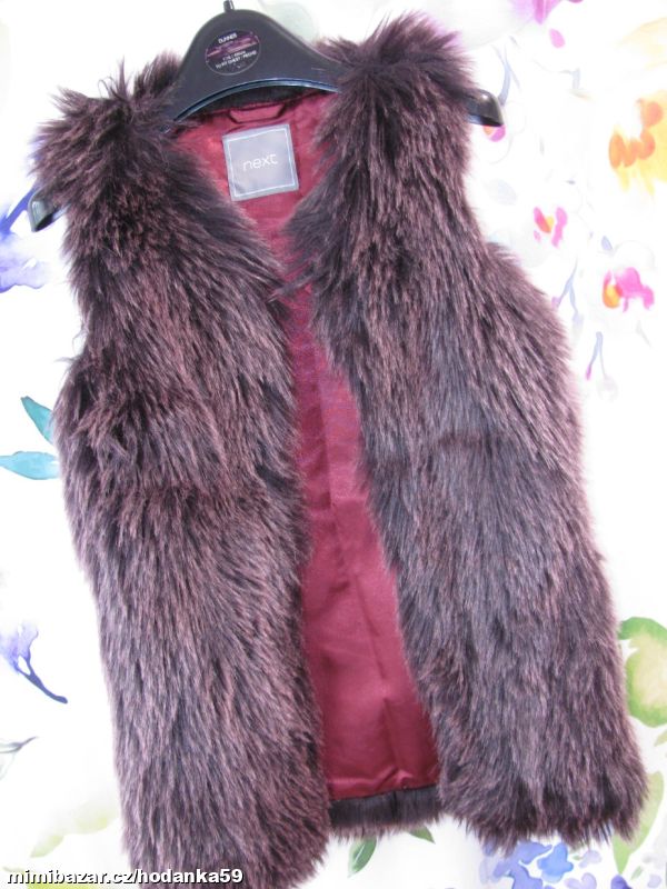 Dívčí fialová vesta z umělé kožešiny