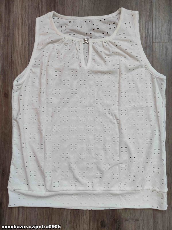 Dámské triko/top bez rukávů vel. L bílé