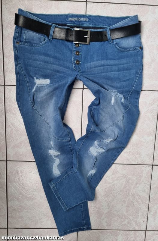 Trendy pružné džíny RAINBOW-44