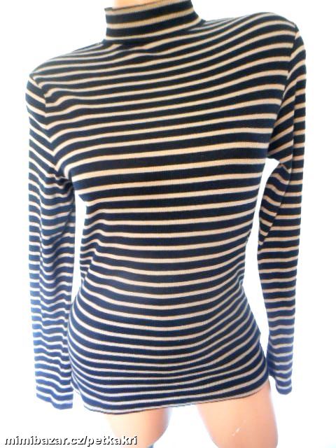 žebrovaný černo béžový roláček uk12