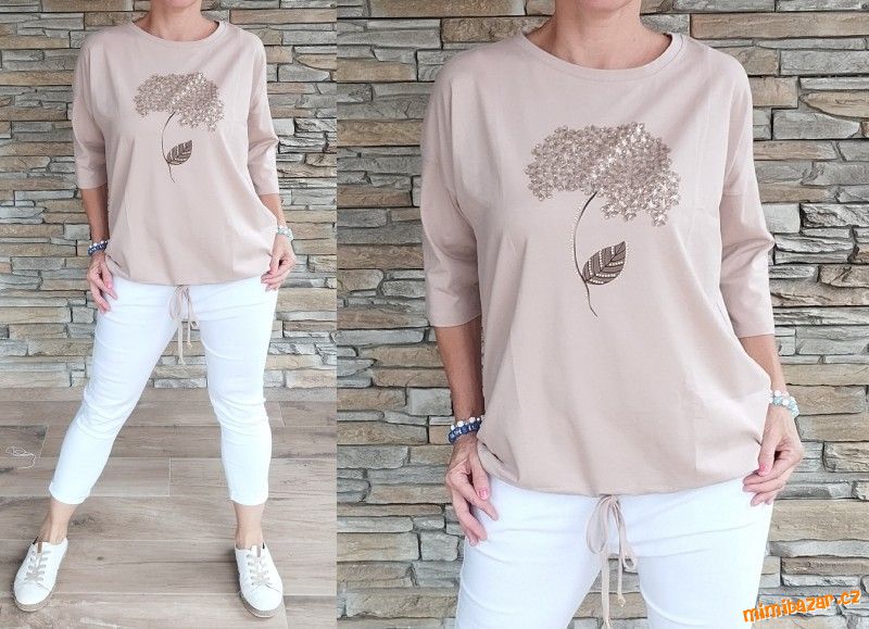 Světle hnědé triko vel. L