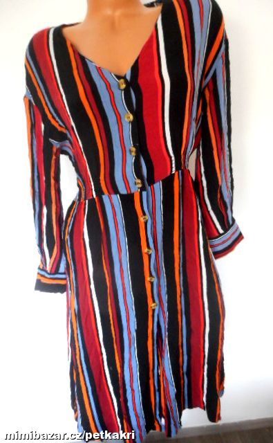 pruhované propínací dámské šaty vel.36