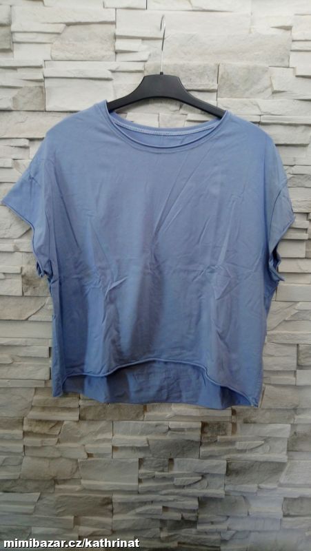Crop modré tričko Italy, vel.XL