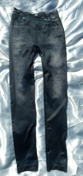 černo šedé legíny efekt džínů vel. S/M