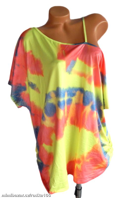 Neon top boky zřasené vel.4XL