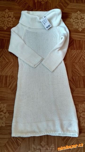 N*O*V*É* Krémové úpletové šaty tunika 34