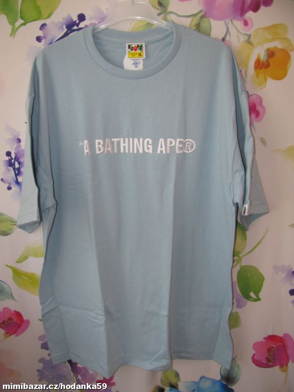 Pánské modré bavlněné tričko A BATHING APE