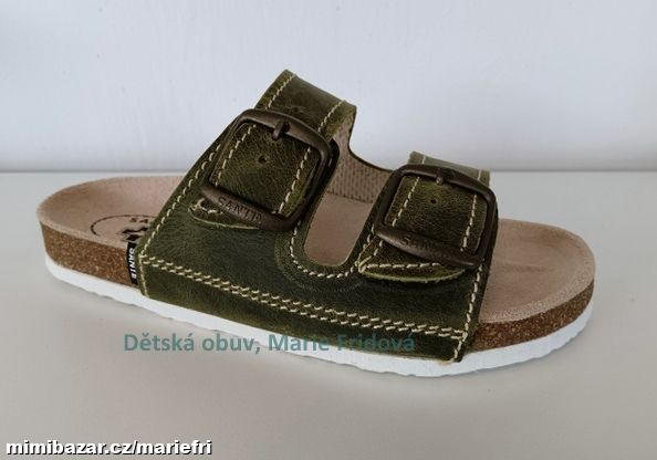 Korkáče, korkové dětské pantofle D/21N/92/BP kiwi