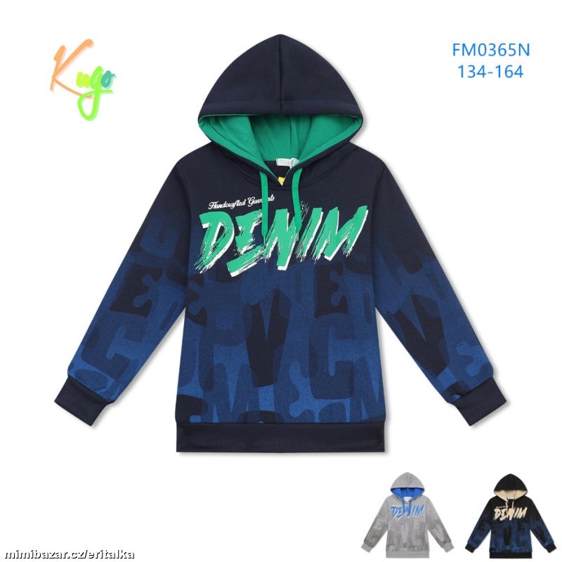 Chlapecká teplejší mikina Kugo, vel. 134-164