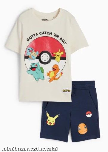 Kraťasy a tričko, souprava Pokémon