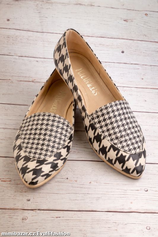 Balerínky se vzorem kohoutí stopy ELLITE vel. 37 A