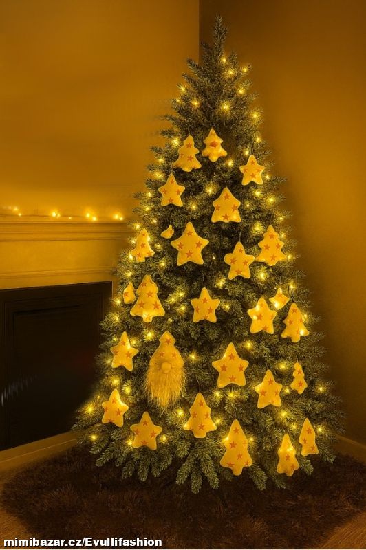 Látkové vánoční ozdoby - 25 ks