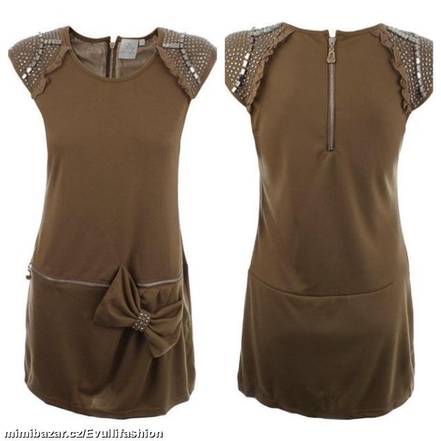 Hnědé šaty s nýty DY Design vel. M