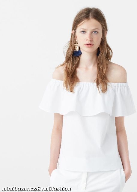 Halenka spadlá z ramen s volánem vel. M