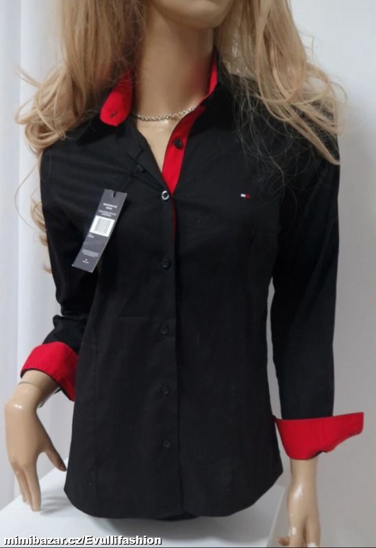 Černo-červená košile Tommy Hilfiger vel. M/L