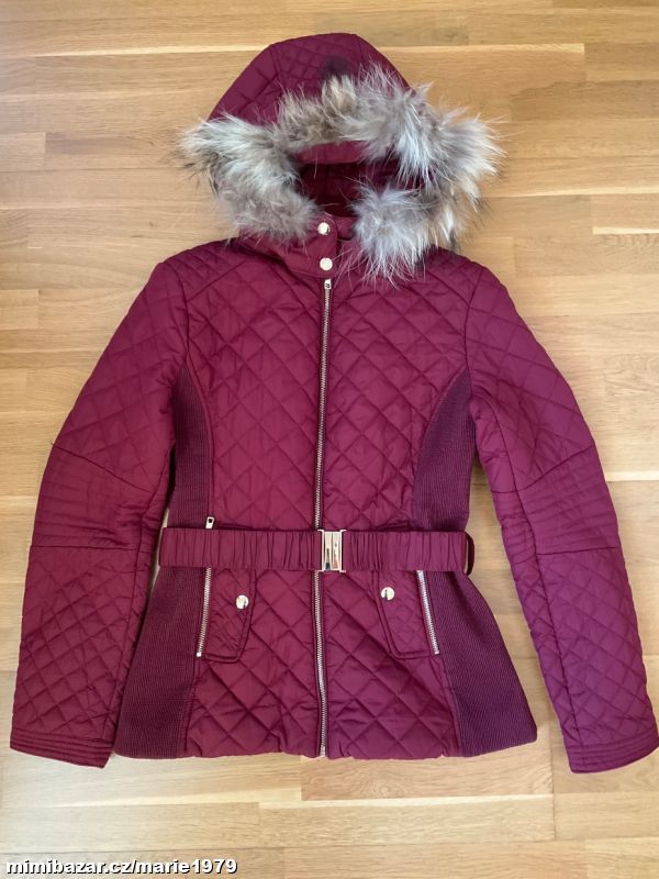 Bunda vínová s kapucí