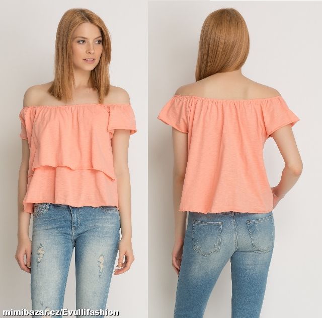 Meruňkový volánkový top ORSAY vel. M