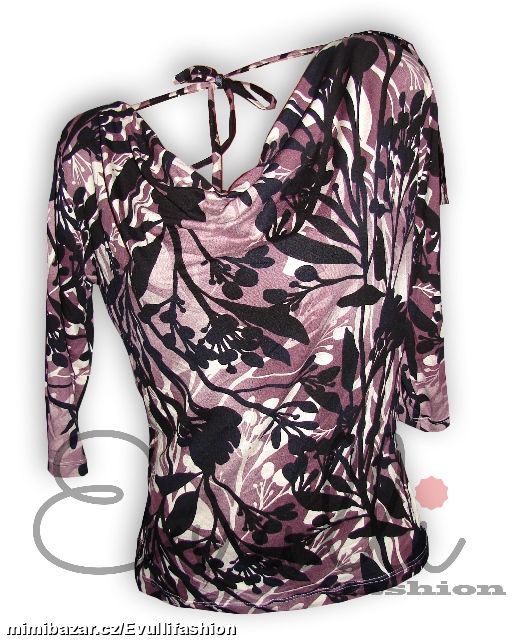 Dámská halenka s vázáním a výstřihem voda vel. M