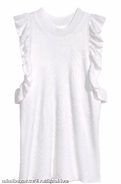 Bílý top s volánky H&M vel. M