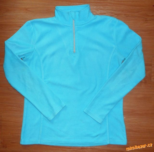 Fleecová tyrkysová mikina