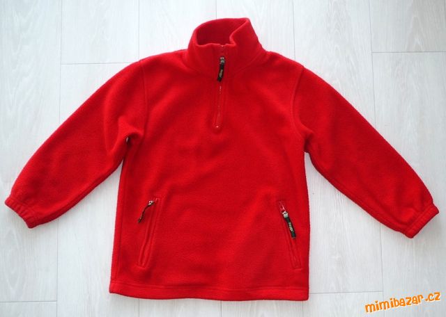 Velmi teplá fleecová červená mikina