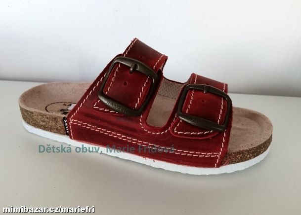 Korkáče, korkové dětské pantofle D/21N/33/BP rosso