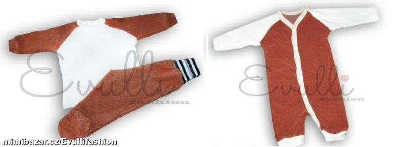 Zimní froté soupravy - hnědé vel. 56/62