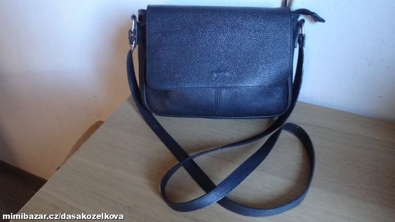 Černá kožená kabelka BORSE IN PELLE