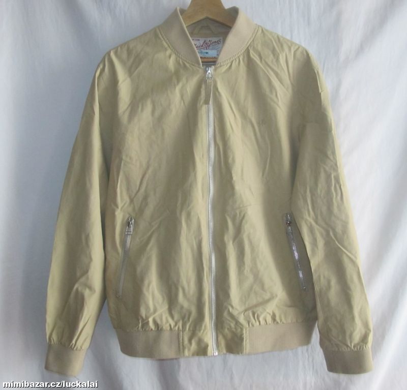 Pánská béžová tenká šusťáková bunda, bomber