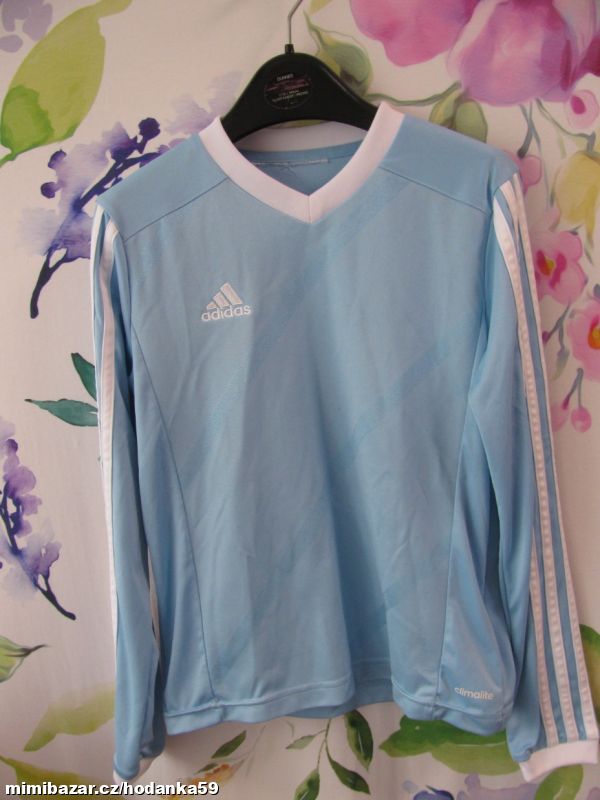 Tréninkové sportovní modré pružné tričko ADIDAS
