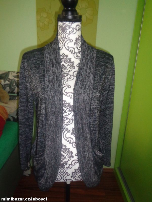 Melírovaný kardigan s kapsami M/L