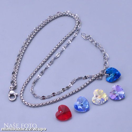 Nákotník z chirurgické oceli se srdíčkem Swarovski