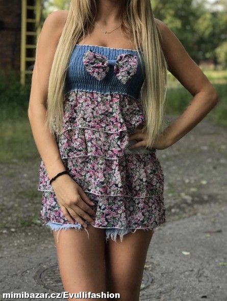 Volánkový top, vel. S/M (UNI)