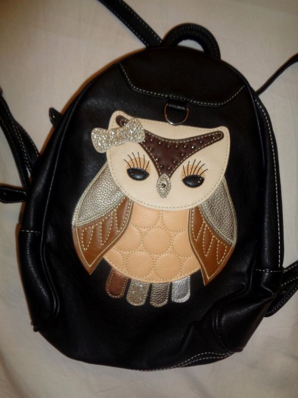 Kožený batůžek se sovičkou