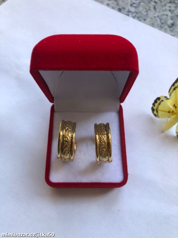 Ocelové náušnice kruhy zlacené SKLADEM