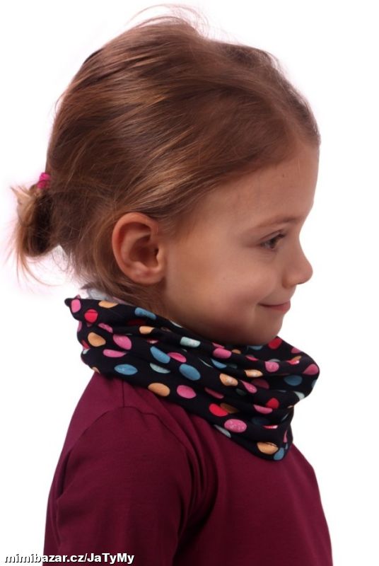 Dětský multifunkční nákrčník Modrá s lentilkami