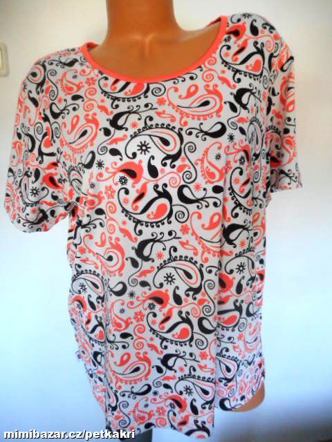 bílé sport tričko s ornamenty vel 46