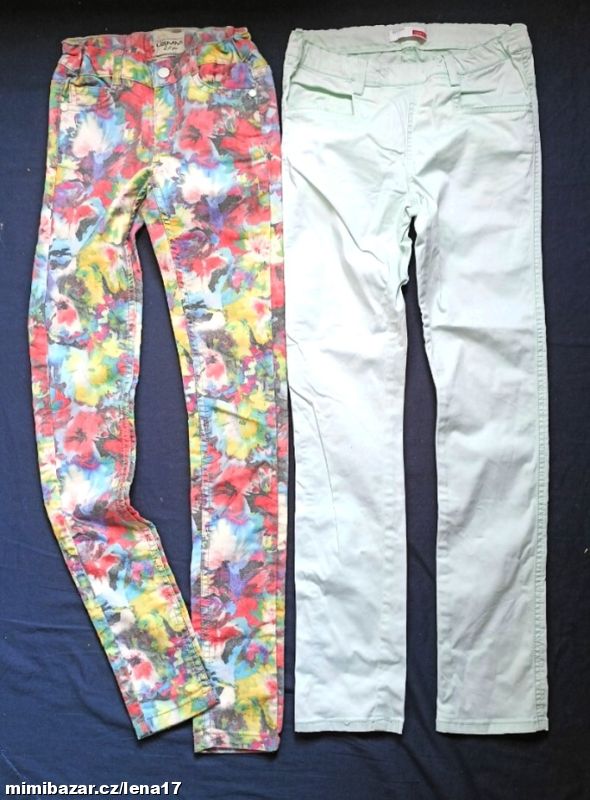 2 DÍVČÍ KALHOTY-10-11 let, 140-146 cm