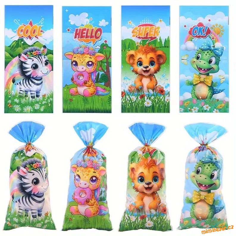 Dárkové celofánové sáčky se zvířátky 4 ks