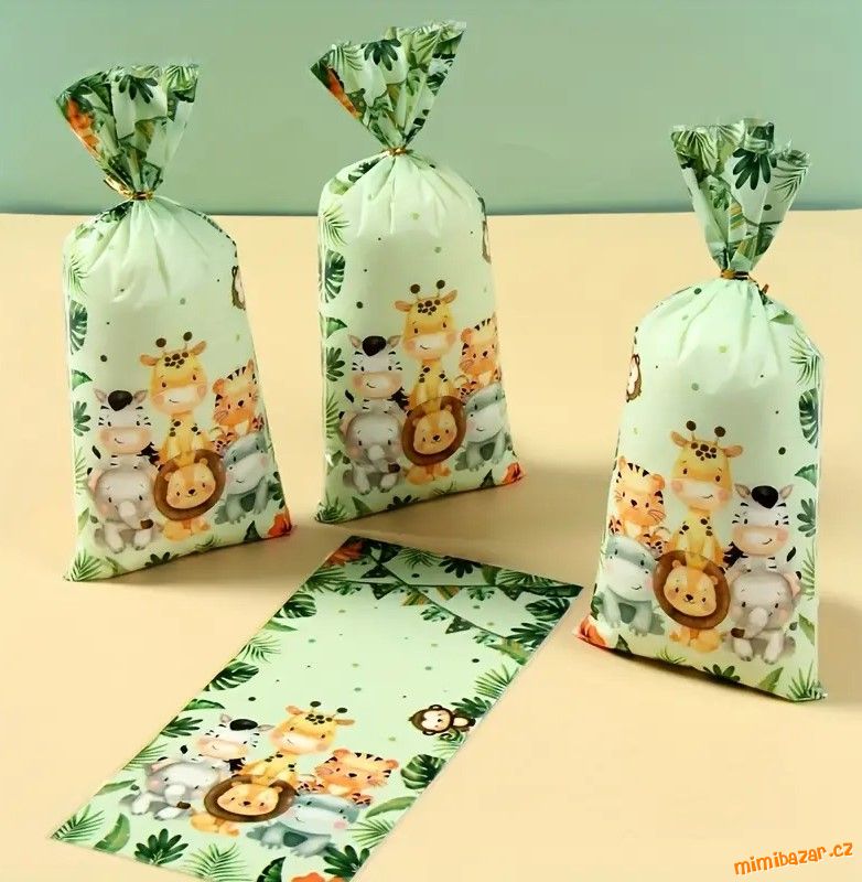 Dárkové celofánové sáčky se zvířátky jungle 2 ks