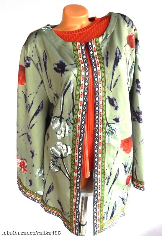 Modní kabátek bez zapínání vel.4XL/48