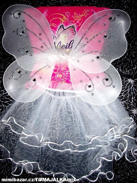 KARNEVALOVÝ KOSTÝM VÍLA NEBO MOTÝLEK 2-6LET BILÝ