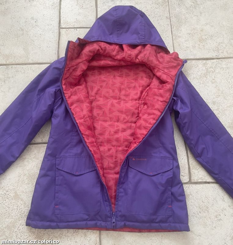 Fialová oboustranná přechodová bunda