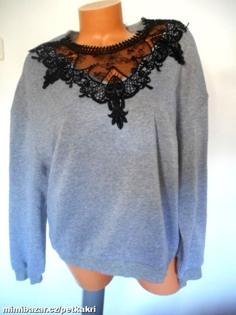 lehká dámská mikina s háčkováním vel.40-42