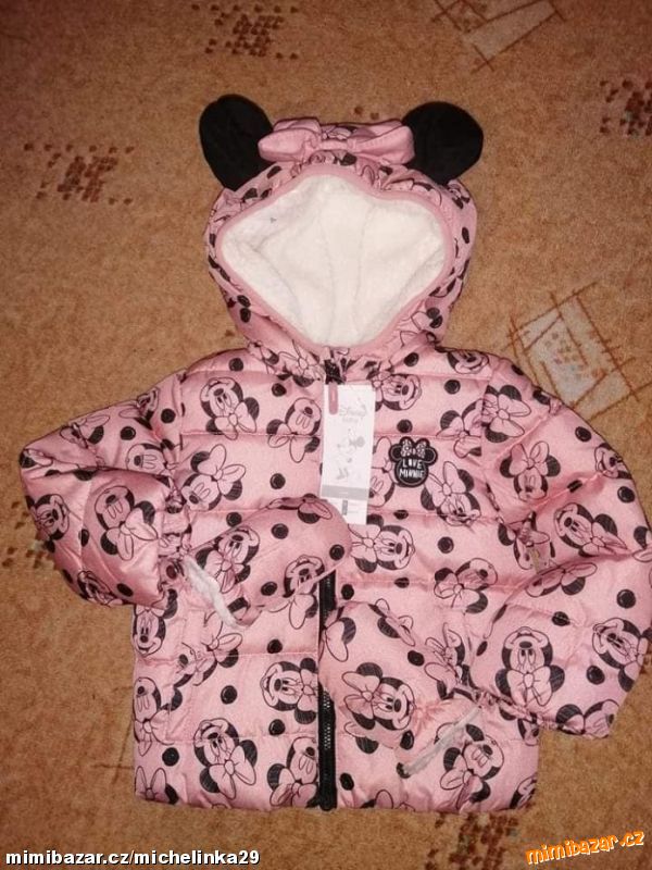 Zimní bunda Minnie s rukavičkami, vel.92